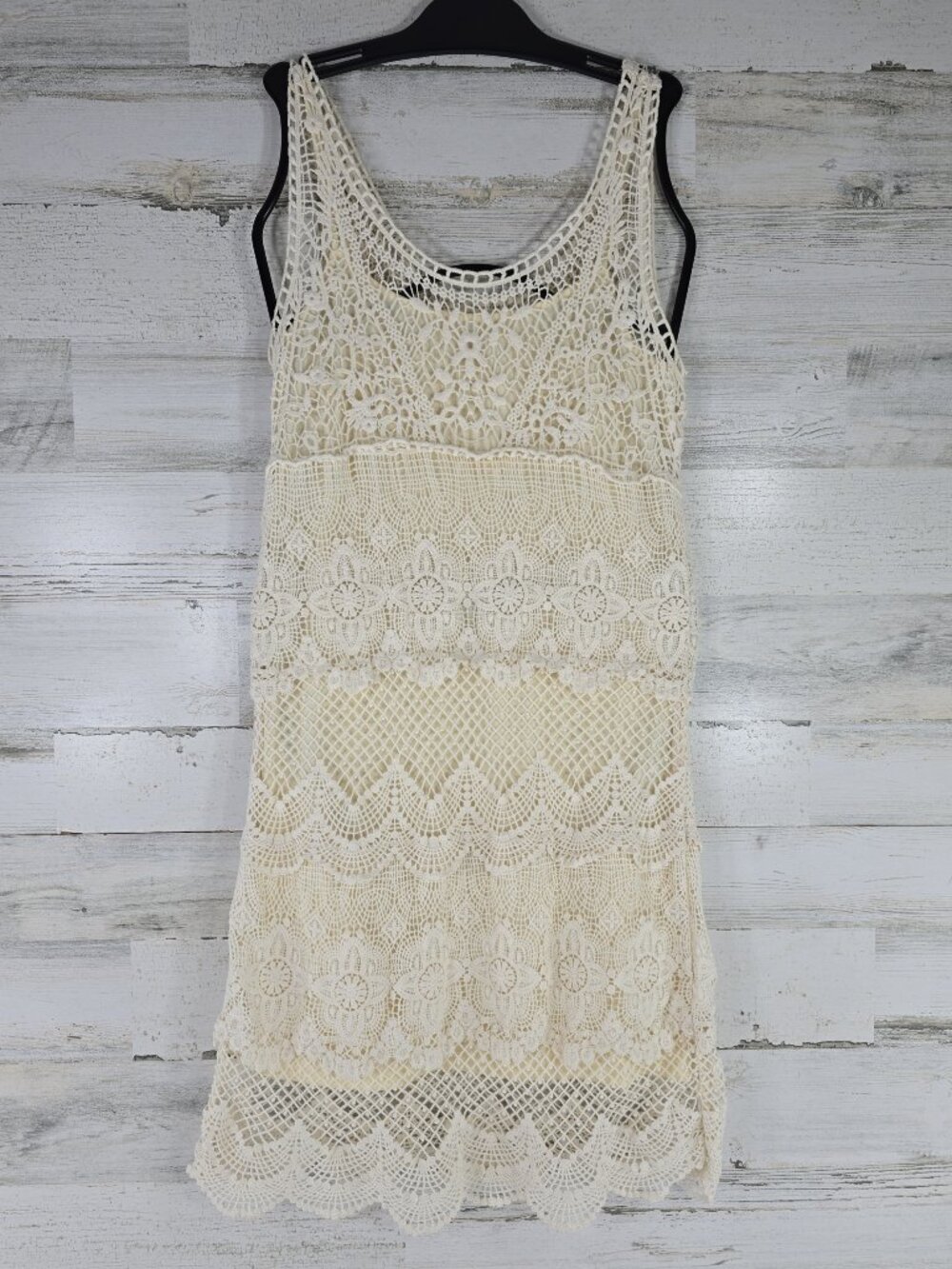 AMERICAN EAGLE IVORY CROCHET SHEATH DRESS WOMEN'S SIZE XS SLEEVELESS SCOOPNECK..
